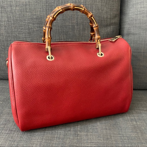 Gucci satchel handbag NWT bamboo Boston Bag leather - Picture 4 of 9